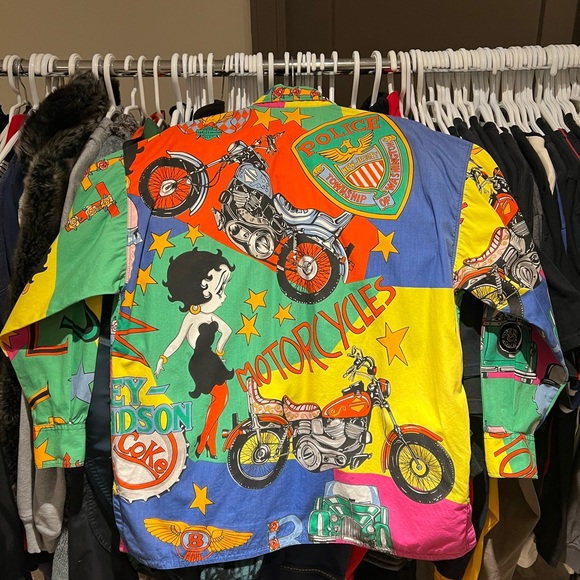 Versace Jeans Couture Betty Boop Harley Davidson Shirt Size XS (FITS MEDIUM) - Picture 6 of 15